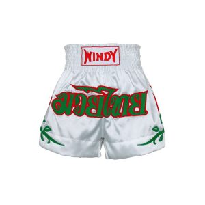 Windy – Green White Satin Kickboks Short