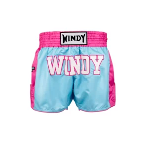 Muay Thai Shorts – Retro 2.0 – Baby Blauw/roze