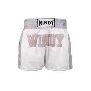 Muay Thai Shorts – Retro 2.0 – Wit/Grijs